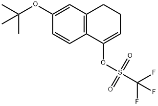 Methanesulfonic acid, 1,1,1-trifluoro-, 6-(1,1-dimethylethoxy)-3,4-dihydro-1-naphthalenyl ester Struktur