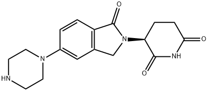 (S)-3-(1-oxo-5-(piperazin-1-yl)isoindolin-2-yl)piperidine-2,6-dione Struktur