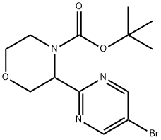 tert-butyl 3-(5-bromopyrimidin-2-yl)morpholine-4-carboxylate Struktur