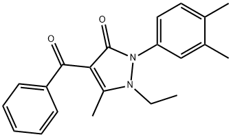 3H-Pyrazol-3-one, 4-benzoyl-2-(3,4-dimethylphenyl)-1-ethyl-1,2-dihydro-5-methyl- Struktur