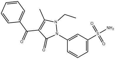 Benzenesulfonamide, 3-(4-benzoyl-2-ethyl-2,5-dihydro-3-methyl-5-oxo-1H-pyrazol-1-yl)- Struktur