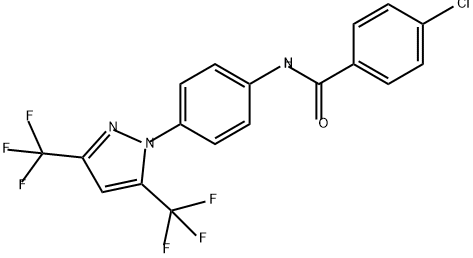 Benzamide, N-[4-[3,5-bis(trifluoromethyl)-1H-pyrazol-1-yl]phenyl]-4-chloro- Struktur