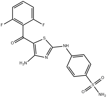 Benzenesulfonamide, 4-[[4-amino-5-(2,6-difluorobenzoyl)-2-thiazolyl]amino]- Struktur