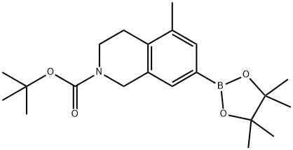 2(1H)-Isoquinolinecarboxylic acid, 3,4-dihydro-5-methyl-7-(4,4,5,5-tetramethyl-1,3,2-dioxaborolan-2-yl)-, 1,1-dimethylethyl ester Struktur