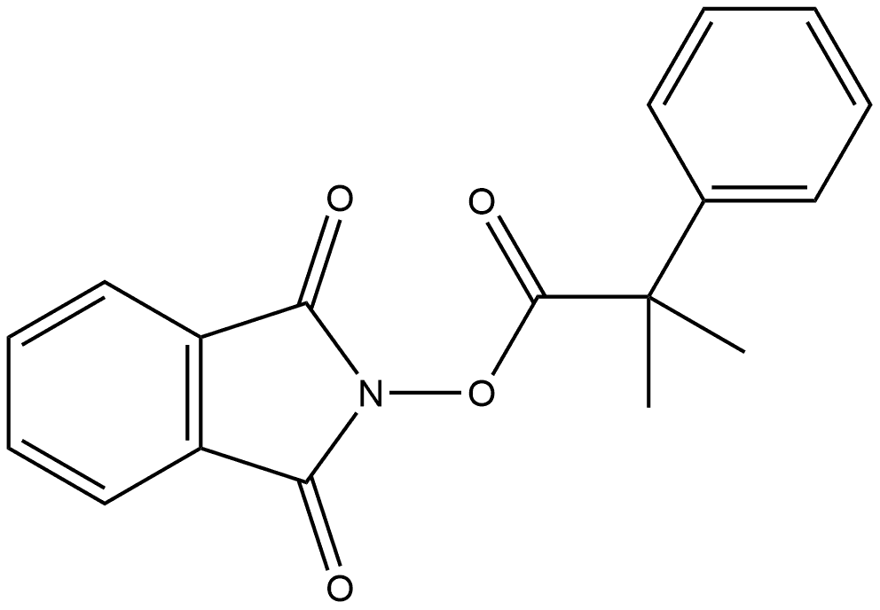 Benzeneacetic acid, α,α-dimethyl-, 1,3-dihydro-1,3-dioxo-2H-isoindol-2-yl ester Struktur