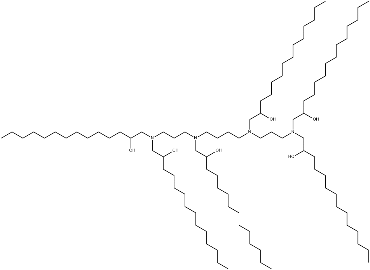 15,19,24,28-Tetrakis(2-hydroxytetradecyl)-15,19,24,28-tetraazadotetracontane-13,30-diol Struktur