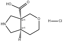 Pyrano[3,4-c]pyrrole-3a(4H)-carboxylic acid, hexahydro-, hydrochloride (1:1), (3aR,7aR)-rel- Struktur