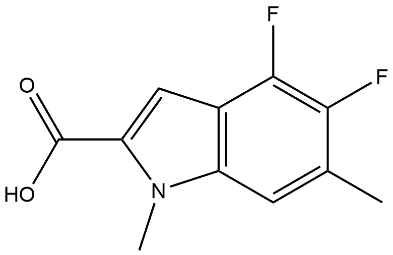 4,5-Difluoro-1,6-dimethyl-1H-indole-2-carboxylic acid Struktur