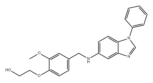 Ethanol, 2-[2-methoxy-4-[[(1-phenyl-1H-benzimidazol-5-yl)amino]methyl]phenoxy]- Struktur