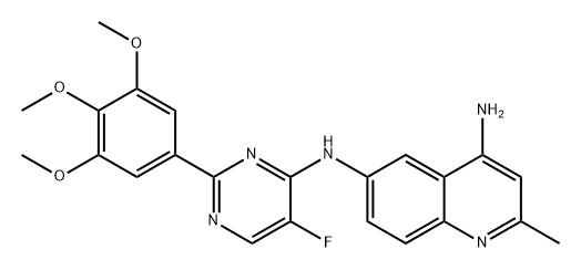 4,6-Quinolinediamine, N6-[5-fluoro-2-(3,4,5-trimethoxyphenyl)-4-pyrimidinyl]-2-methyl- Struktur