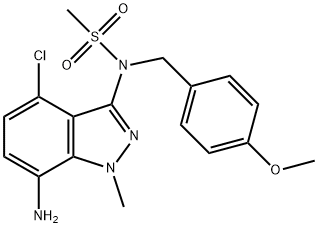 N-(7-Amino-4-chloro-1-methyl-1H-indazol-3-yl)-N-(4-methoxybenzyl)methanesulfonamide Struktur