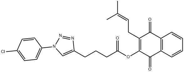 1H-1,2,3-Triazole-4-butanoic acid, 1-(4-chlorophenyl)-, 1,4-dihydro-3-(3-methyl-2-buten-1-yl)-1,4-dioxo-2-naphthalenyl ester Struktur