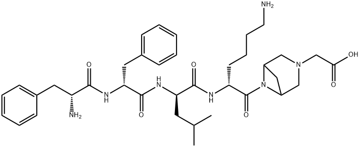 3,6-Diazabicyclo[3.1.1]heptane-3-acetic acid, 6-(D-phenylalanyl-D-phenylalanyl-D-leucyl-D-lysyl)- Struktur