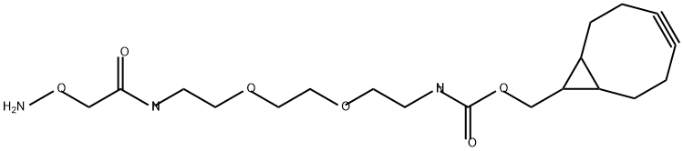 5,8-Dioxa-2,11-diazatridecanoic acid, 13-(aminooxy)-12-oxo-, bicyclo[6.1.0]non-4-yn-9-ylmethyl ester Struktur