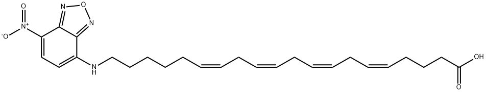 5,8,11,14-Eicosatetraenoic acid, 20-[(7-nitro-2,1,3-benzoxadiazol-4-yl)amino]-, (5Z,8Z,11Z,14Z)- Struktur