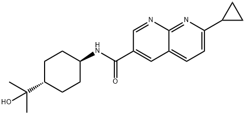 1,8-Naphthyridine-3-carboxamide, 7-cyclopropyl-N-[trans-4-(1-hydroxy-1-methylethyl)cyclohexyl]- Struktur