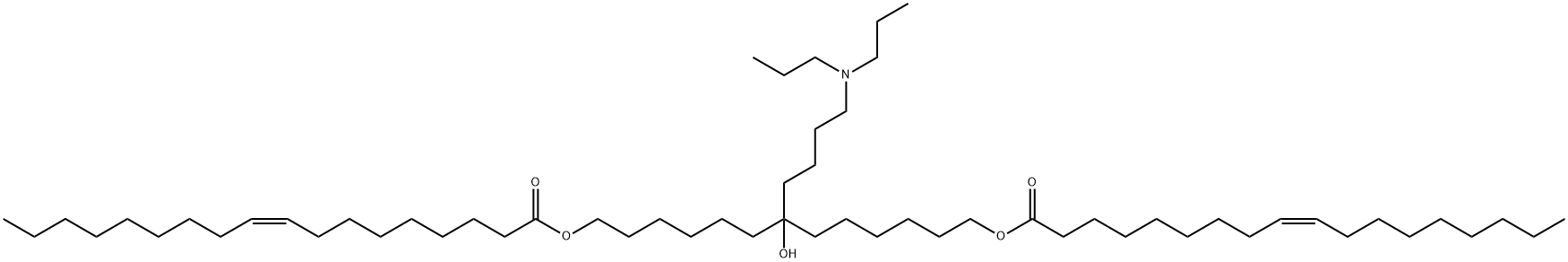 9-Octadecenoic acid (9Z)-, 1,1'-[7-[4-(dipropylamino)butyl]-7-hydroxy-1,13-tridecanediyl] ester Struktur