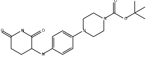 1-Piperazinecarboxylic acid, 4-[4-[(2,6-dioxo-3-piperidinyl)amino]phenyl]-, 1,1-dimethylethyl ester Struktur