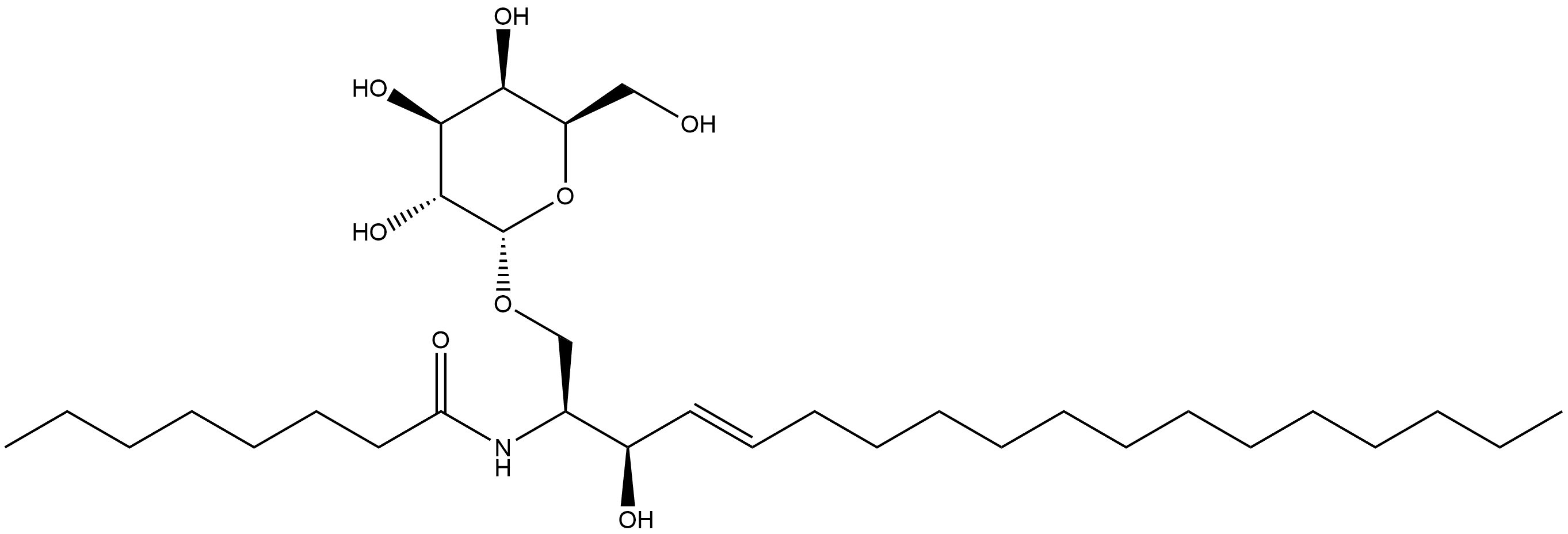 Octanamide, N-[(1S,2R,3E)-1-[(α-D-galactopyranosyloxy)methyl]-2-hydroxy-3-heptadecen-1-yl]- Struktur