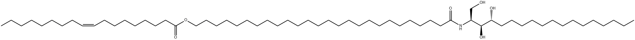 9-Octadecenoic acid (9Z)-, 26-[[(1S,2S,3R)-2,3-dihydroxy-1-(hydroxymethyl)heptadecyl]amino]-26-oxohexacosyl ester Struktur