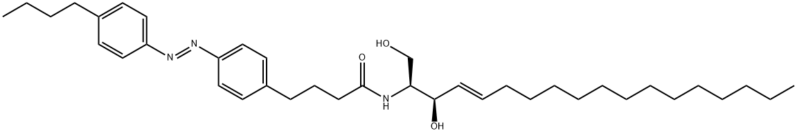 Benzenebutanamide, 4-[(1E)-2-(4-butylphenyl)diazenyl]-N-[(1S,2R,3E)-2-hydroxy-1-(hydroxymethyl)-3-heptadecen-1-yl]- Struktur