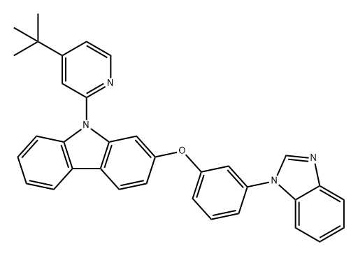 9H-Carbazole, 2-[3-(1H-benzimidazol-1-yl)phenoxy]-9-[4-(1,1-dimethylethyl)-2-pyridinyl]- Struktur