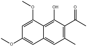 Ethanone, 1-(1-hydroxy-6,8-dimethoxy-3-methyl-2-naphthalenyl)- Struktur