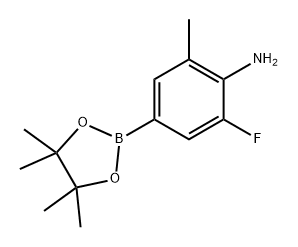 Benzenamine, 2-fluoro-6-methyl-4-(4,4,5,5-tetramethyl-1,3,2-dioxaborolan-2-yl)- Struktur