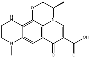 7H-Pyrazino[2,3-h]pyrido[1,2,3-de]-1,4-benzoxazine-6-carboxylic acid, 2,3,9,10,11,12-hexahydro-3,9-dimethyl-7-oxo-, (3S)- Struktur