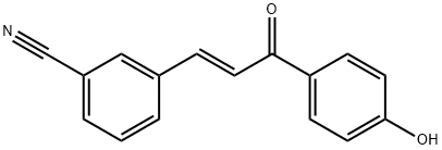 Benzonitrile, 3-[(1E)-3-(4-hydroxyphenyl)-3-oxo-1-propen-1-yl]- Struktur