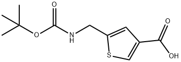 3-Thiophenecarboxylic acid, 5-[[[(1,1-dimethylethoxy)carbonyl]amino]methyl]- Struktur