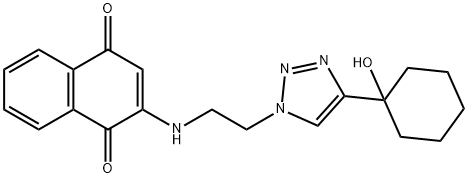 2-[[2-[4-(1-Hydroxycyclohexyl)-1H-1,2,3-triazol-1-yl]ethyl]amino]-1,4-naphthalenedione Struktur