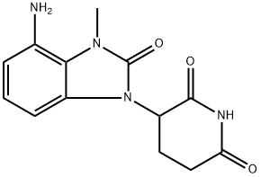 2,6-Piperidinedione, 3-(4-amino-2,3-dihydro-3-methyl-2-oxo-1H-benzimidazol-1-yl)- Struktur