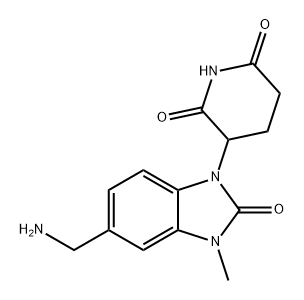 2,6-Piperidinedione, 3-[5-(aminomethyl)-2,3-dihydro-3-methyl-2-oxo-1H-benzimidazol-1-yl]- Struktur