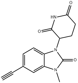 2,6-Piperidinedione, 3-(5-ethynyl-2,3-dihydro-3-methyl-2-oxo-1H-benzimidazol-1-yl)- Struktur