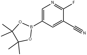 3-Pyridinecarbonitrile, 2-fluoro-5-(4,4,5,5-tetramethyl-1,3,2-dioxaborolan-2-yl)- Struktur