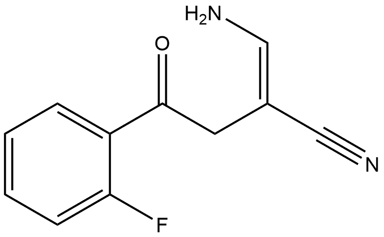 Benzenebutanenitrile, α-(aminomethylene)-2-fluoro-γ-oxo-, (αE)- Struktur