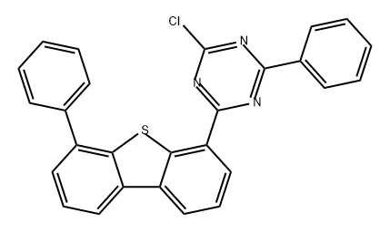 1,3,5-Triazine, 2-chloro-4-phenyl-6-(6-phenyl-4-dibenzothienyl)- Struktur