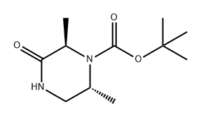 1-Piperazinecarboxylic acid, 2,6-dimethyl-3-oxo-, 1,1-dimethylethyl ester, (2R,6R)- Struktur