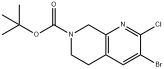 1,7-Naphthyridine-7(6H)-carboxylic acid, 3-bromo-2-chloro-5,8-dihydro-, 1,1-dimethylethyl ester Struktur