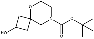 5-Oxa-8-azaspiro[3.5]nonane-8-carboxylic acid, 2-hydroxy-, 1,1-dimethylethyl ester Struktur