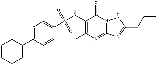 Benzenesulfonamide, 4-cyclohexyl-N-(1,7-dihydro-5-methyl-7-oxo-2-propyl[1,2,4]triazolo[1,5-a]pyrimidin-6-yl)- Struktur