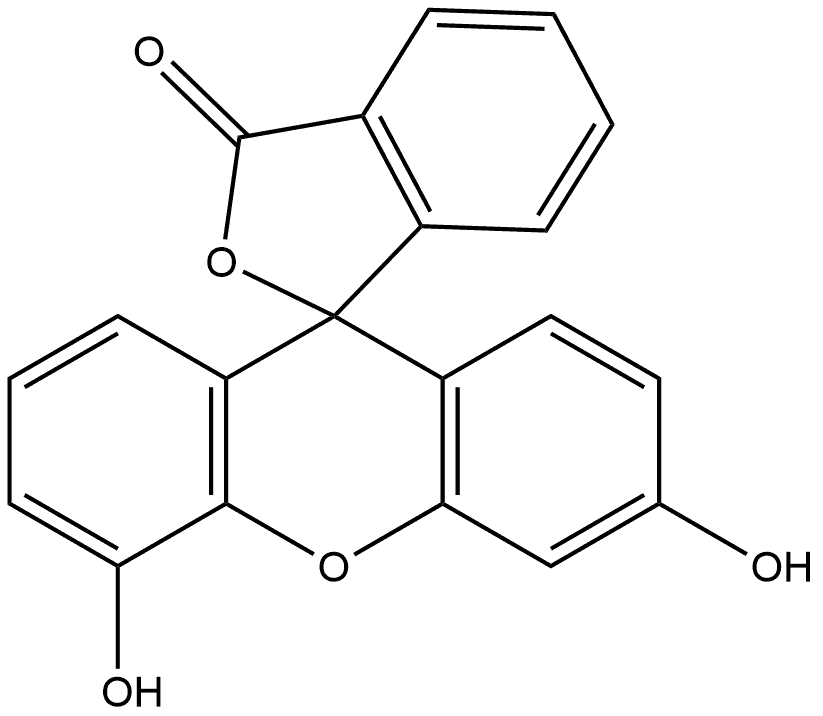 3′,5′-Dihydroxyspiro[isobenzofuran-1(3H),9′-[9H]xanthen]-3-one Struktur