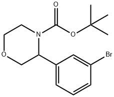 4-Morpholinecarboxylic acid, 3-(3-bromophenyl)-, 1,1-dimethylethyl ester Struktur