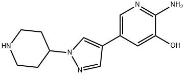 3-Pyridinol, 2-amino-5-[1-(4-piperidinyl)-1H-pyrazol-4-yl]- Struktur