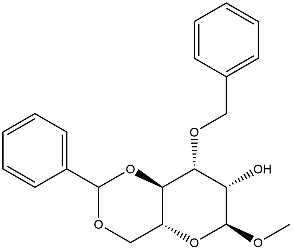 α-D-Mannopyranoside, methyl 3-O-(phenylmethyl)-4,6-O-(phenylmethylene)- Structure