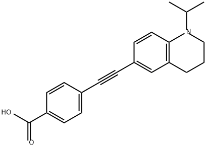 Benzoic acid, 4-[2-[1,2,3,4-tetrahydro-1-(1-methylethyl)-6-quinolinyl]ethynyl]- Struktur