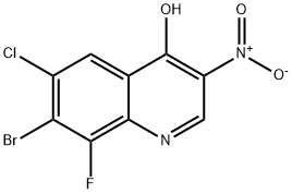 4-Quinolinol, 7-bromo-6-chloro-8-fluoro-3-nitro- Struktur