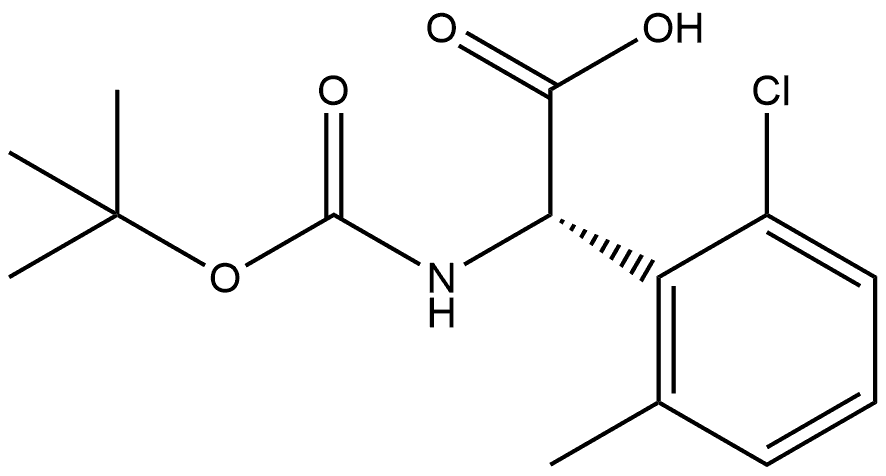 (S)-2-((tert-butoxycarbonyl)amino)-2-(2-chloro-6-methylphenyl)acetic acid Struktur