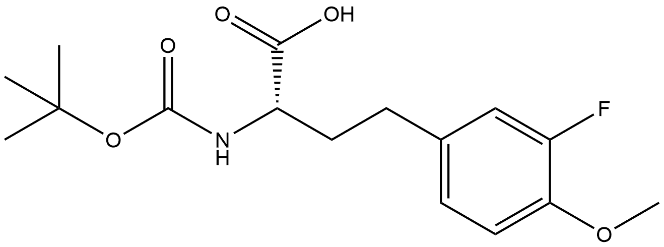 (S)-2-((tert-butoxycarbonyl)amino)-4-(3-fluoro-4-methoxyphenyl)butanoic acid Struktur